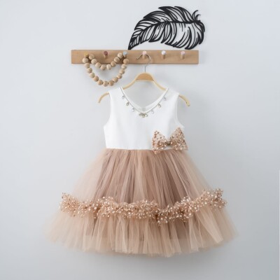 Wholesale Girls Dress with Tulle 4-7Y Eray Kids 1044-9305 - 1