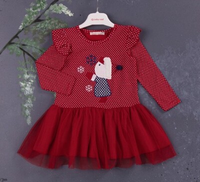Wholesale Girls Dress with Tulle 9-24M BabyRose 1002-3862 Red