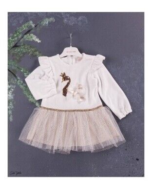 Wholesale Girls Dress with Tulle 9-24M BabyRose 1002-3920 Бежевый 