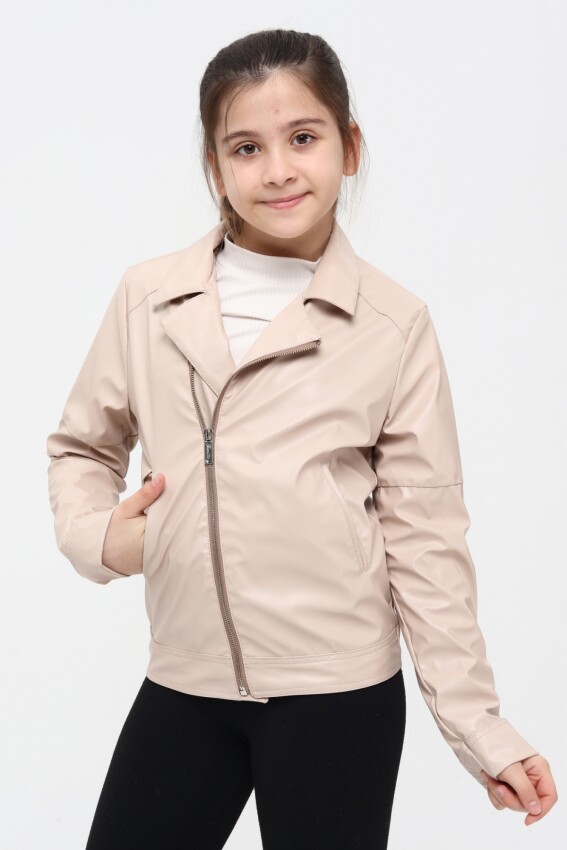 Wholesale Girl's Faux Leather Jacket 6-14Y Benitto Kids 2007-51262 - 2