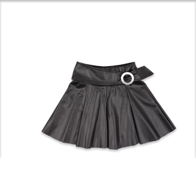 Wholesale Girls Faux Leather Skirt 4-12Y Panino 1077-22062 - Panino