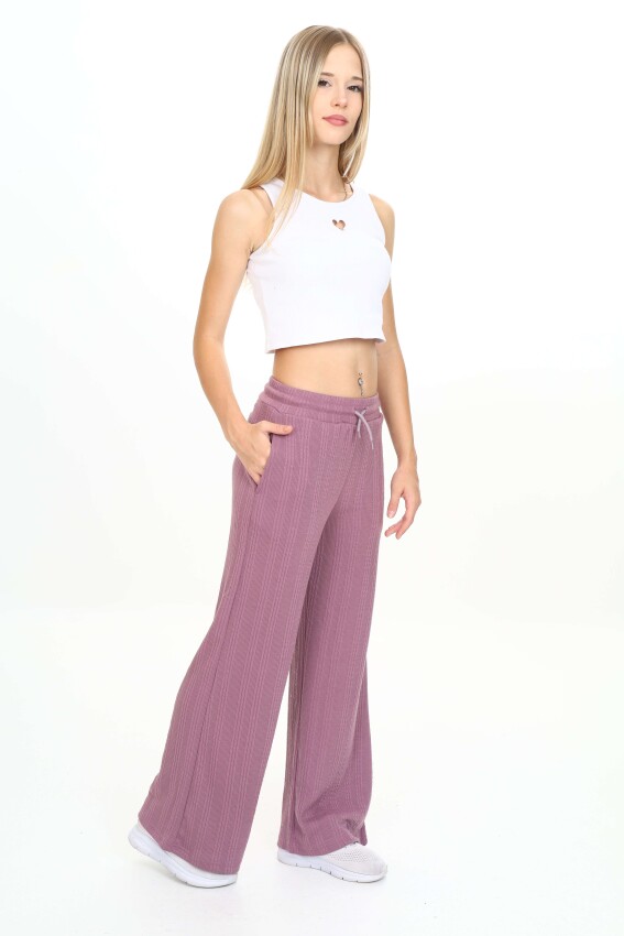 Wholesale Girls' Flared Sweatpants 11-14Y Nickel 2060-20107-2 - 5