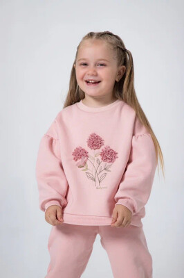 Wholesale Girl's Floral Print Tracksuit Set 3-6Y BabyRose 1002-7792 - BabyRose