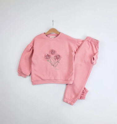 Wholesale Girl's Floral Print Tracksuit Set 3-6Y BabyRose 1002-7792 Blanced Almond