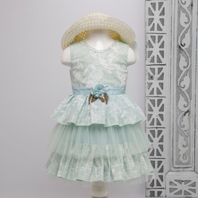 Wholesale Girls Hat Dress 3-6Y Bombili 1004-6412 Mint Green2