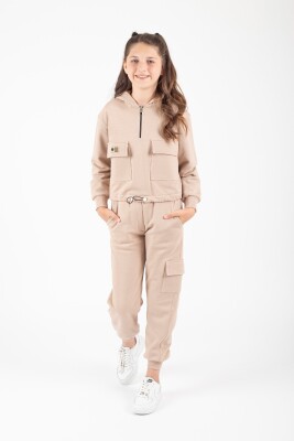 Wholesale Girl's Hooded Tracksuit Set 14-15Y Pafim 2041-K24-8022 - 2