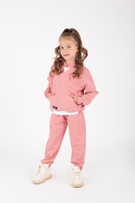 Wholesale Girl's Hooded Tracksuit Set 4-8Y Pafim 2041-K24-8019 Pink