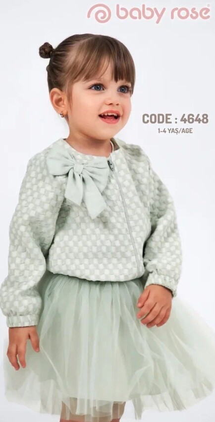 Wholesale Girl's 3-Piece Jacket, Body and Skirt Set 1-4Y BabyRose 1002-4648 - 1