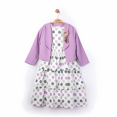 Wholesale Girls Jacket Dress 5-8Y Elayza 2023-2201 Лиловый 