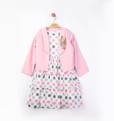 Wholesale Girls Jacket Dress 5-8Y Elayza 2023-2201 Pembe