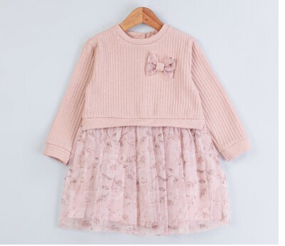 Wholesale Girls' Knitted and Tulle Dress 1-4Y BabyRose 1002-4636 - BabyRose