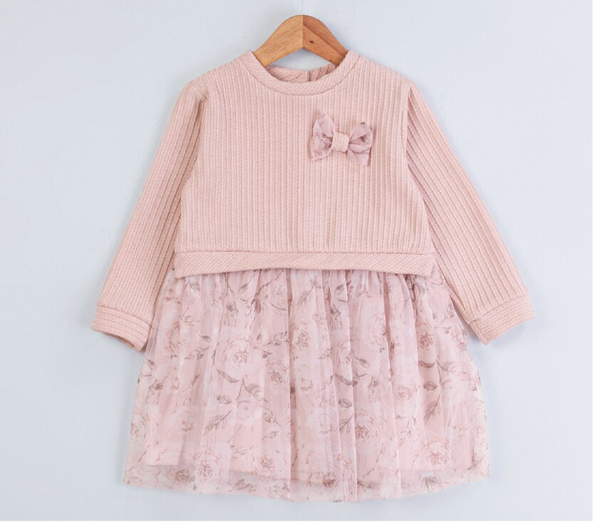 Wholesale Girls' Knitted and Tulle Dress 1-4Y BabyRose 1002-4636 - 2