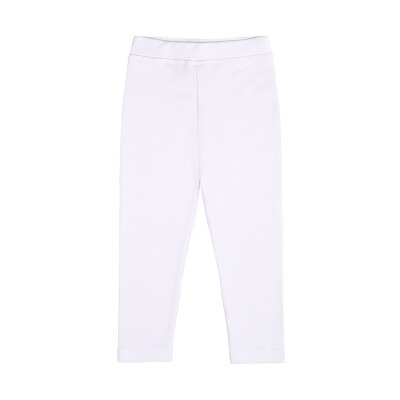 Wholesale Girls Leggings with Elastic 1-4Y Lilax 1049-7170 White
