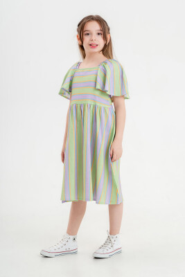 Wholesale Girls Linen Dress 6-9Y Tuffy 1099-1307 - 2