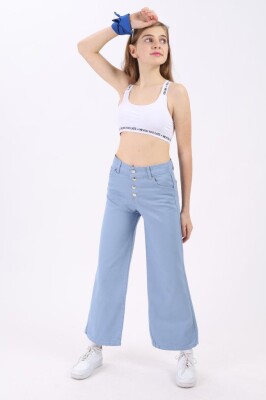 Wholesale Girls Linen Pants 6-14Y Flori 1067-22527 Light Blue