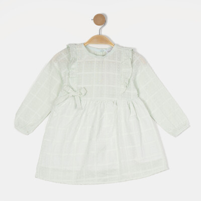 Wholesale Girl's Long Sleeve Dress 2-5Y Timo 1018-TK5DÜ012244212 Mint Green2