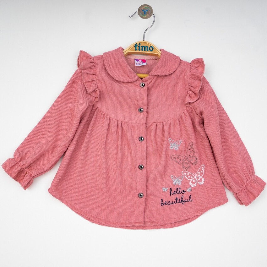 Wholesale Girls Long Sleeve Shirt 2-5Y Timo 1018-T4KDÜ012223222 - 2