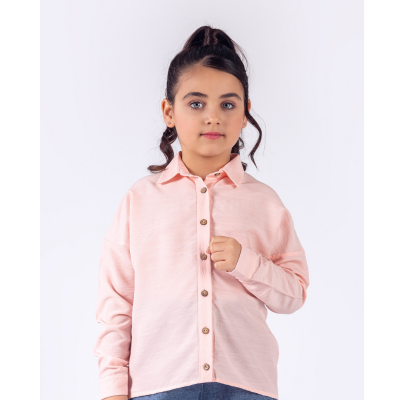 Wholesale Girls Long Sleeve Shirt 8-11Y Pafim 2041-Y23-3329 Pink
