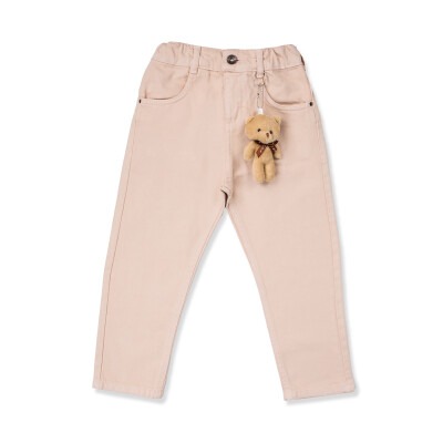 Wholesale Girls Mom Jean Pants with Colourful 7-11Y Tilly 1009-3217 Beige
