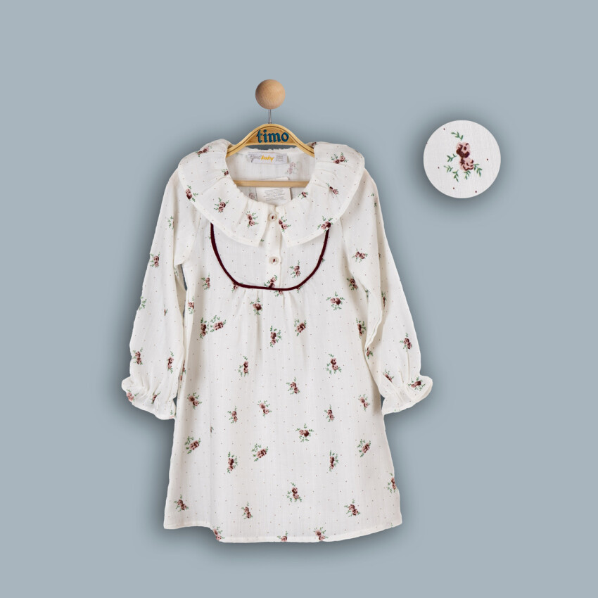 Wholesale Girls Muslin Dress 2-5Y Timo 1018-TK4DÜ042242392 - 2