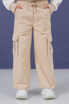 Wholesale Girls Linen Pants 4-8Y DMB Boys&Girls 1081-0206 Beige