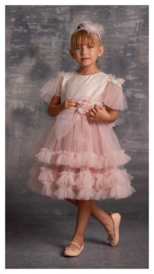 Wholesale Girls Party Wear Dress with Tulle 6-12Y Tivido 1042-2326 - 1