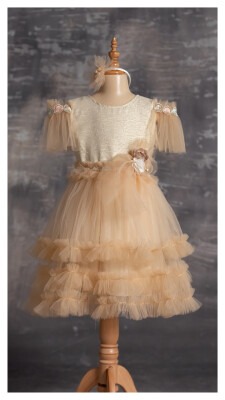 Wholesale Girls Party Wear Dress with Tulle 6-12Y Tivido 1042-2326 - 2