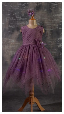 Wholesale Girls Partywear Dress 5-8Y Tivido 1042-2340 Фиолетовый