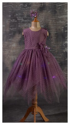 Wholesale Girls Partywear Dress 5-8Y Tivido 1042-2340 Purple