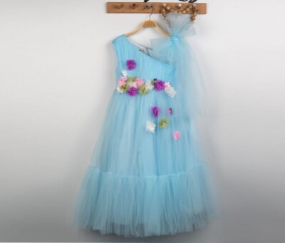 Wholesale Girls Partywear Dress 6-9Y Eray Kids 1044-9295 Синий