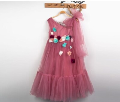 Wholesale Girls Partywear Dress 6-9Y Eray Kids 1044-9295 Пудра