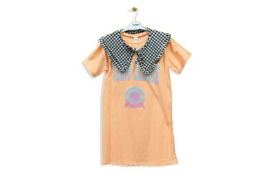 Wholesale Girls Printed Dress 10-13Y Tuffy 1099-9664 Salmon Color 