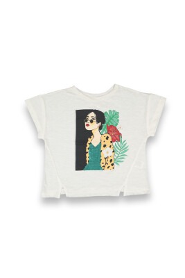 Wholesale Girls Printed T-shirt 10-13Y Tuffy 1099-9153 - 2