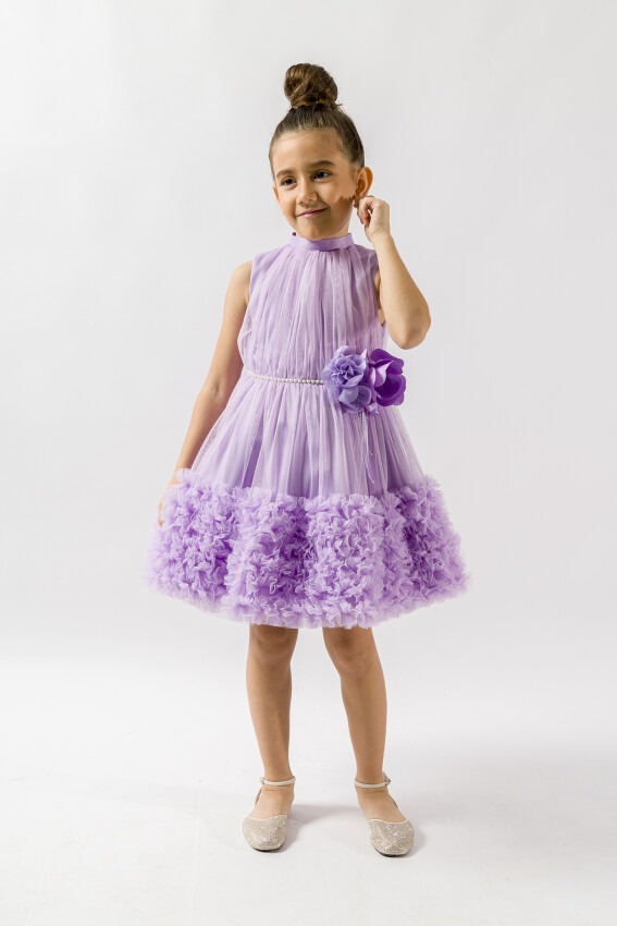 Wholesale Girls Ruffled Dress 2-5Y Wecan 1022-23081 - 3