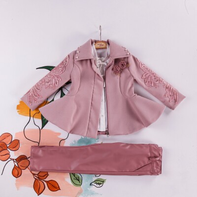Wholesale Girls Set with Jacket, Pants and Shirt 2-6Y Miss Lore 1055-5205 - Miss Lore (1)