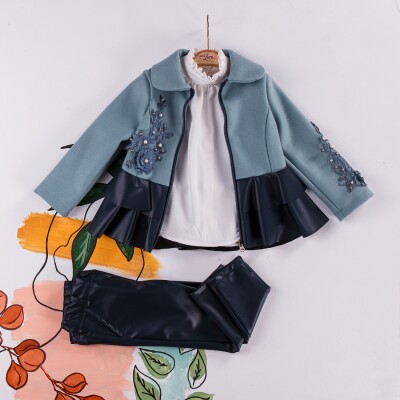 Wholesale Girls Set with Jacket, Pants and Shirt 2-6Y Miss Lore 1055-5207 - Miss Lore (1)