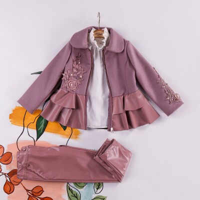 Wholesale Girls Set with Jacket, Pants and Shirt 2-6Y Miss Lore 1055-5207 - 3