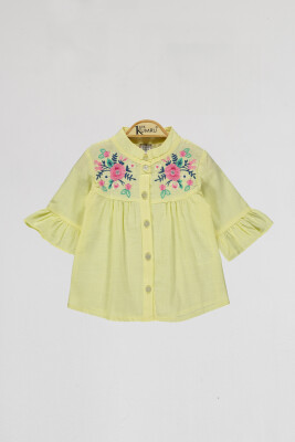 Wholesale Girls Shirt 10-13Y Kumru Bebe 1075-4082 Yellow