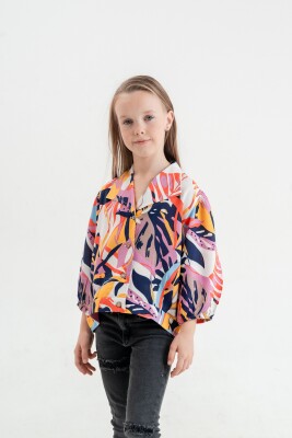 Wholesale Girls Shirt 10-15Y Cemix 2033-3088-3 Темно-синий
