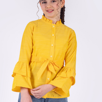Wholesale Girls Shirt 12-15Y Pafim 2041-Y23-3291 Yellow