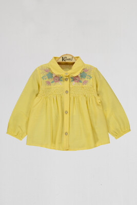 Wholesale Girls Shirt 6-9Y Kumru Bebe 1075-4005 Yellow