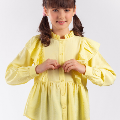 Wholesale Girls Shirt 8-11Y Pafim 2041-Y23-3348 Yellow