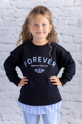 Wholesale Girls' Shirt Detailed Printed Sweatshirt 1-12Y Zeyland 1070-252Z4FRV61-A - Zeyland