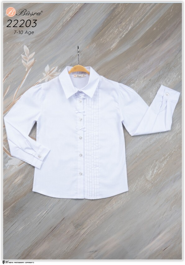 Wholesale Girls Shirt with Rib 7-10Y Büşra Bebe 1016-22203 - 1