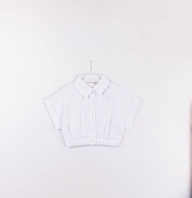 Wholesale Girls Shirts 7-10Y Büşra Bebe 1016-24125 Beyaz