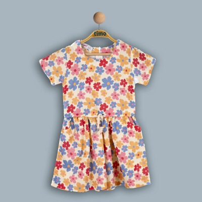 Wholesale Girls Short Sleeve Dress 2-5Y Timo 1018-TK4DÜ042242572 - 2