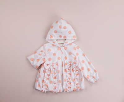 Wholesale Girls Spotted Raincoat 1-4Y BabyRose 1002-8423 Salmon Color 