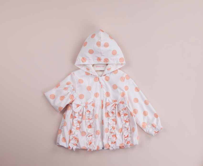 Wholesale Girls Spotted Raincoat with Hooded 5-8Y BabyRose 1002-8424 - 1