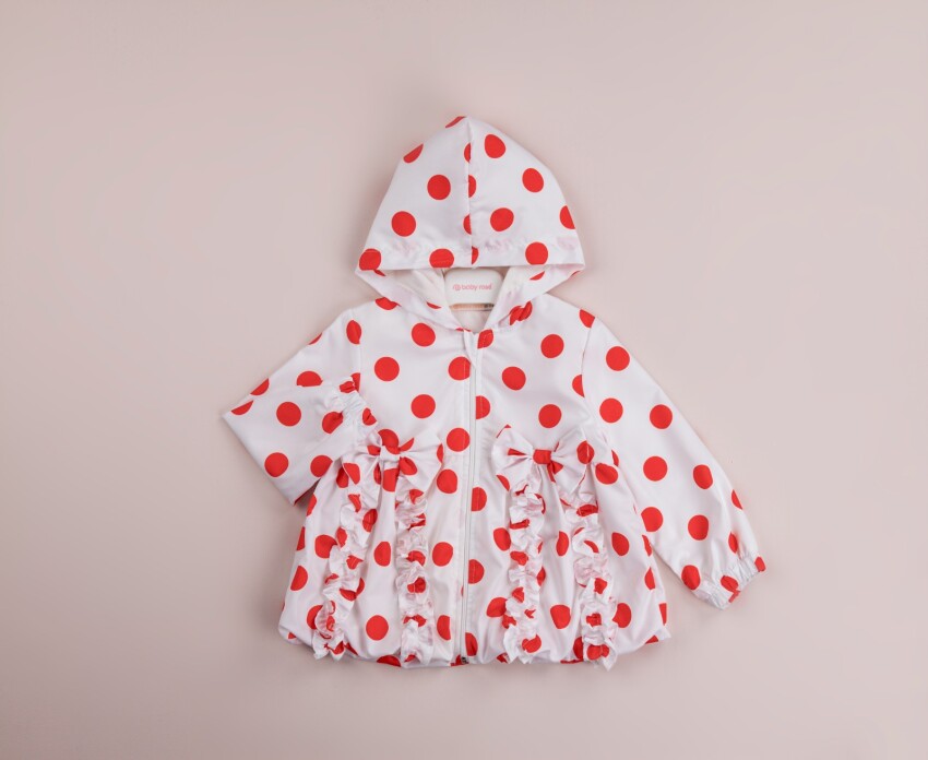 Wholesale Girls Spotted Raincoat with Hooded 5-8Y BabyRose 1002-8424 - 4