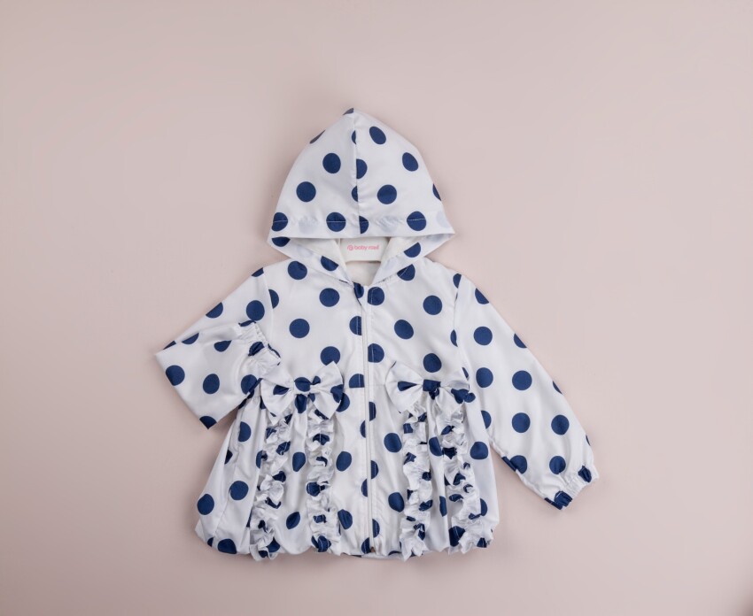 Wholesale Girls Spotted Raincoat with Hooded 5-8Y BabyRose 1002-8424 - 5